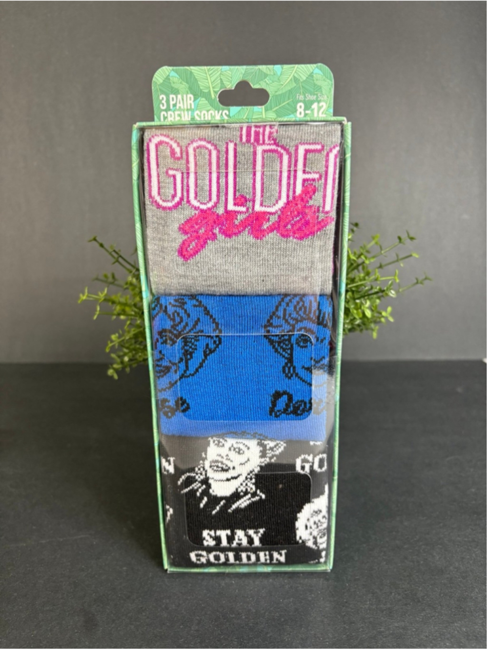 Golden Girls Three Pairs Crew Socks Men’s Shor Sizes 8-12 Bioworld